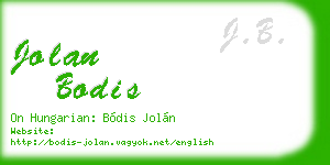 jolan bodis business card